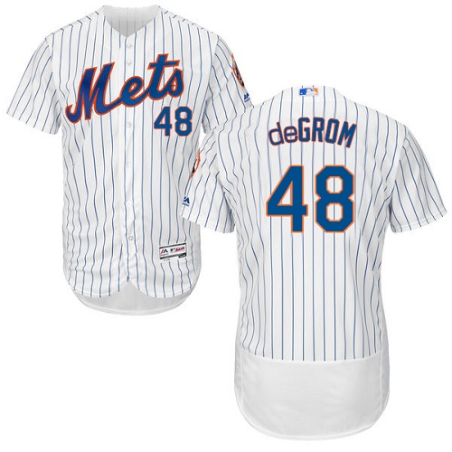 Men's Majestic New York Mets #48 Jacob deGrom Authentic White Home Cool Base MLB Jersey