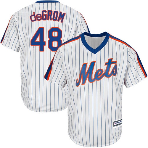 Men's Majestic New York Mets #48 Jacob deGrom Replica White Alternate Cool Base MLB Jersey