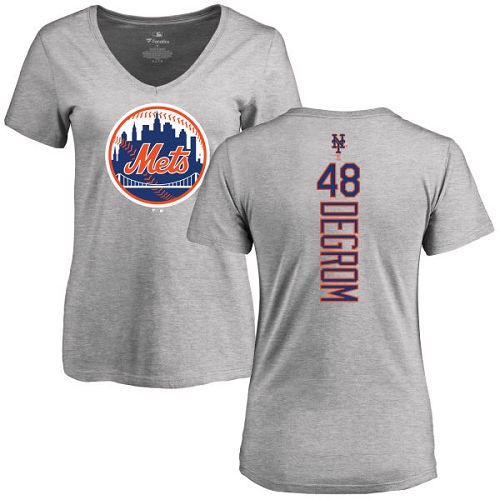 Women's Majestic New York Mets #48 Jacob deGrom Replica Blue MLB Jersey