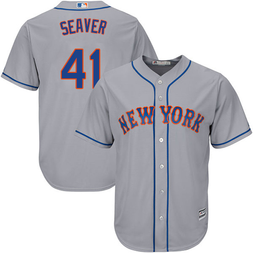 Men's Majestic New York Mets #41 Tom Seaver Replica Grey Road Cool Base MLB Jersey