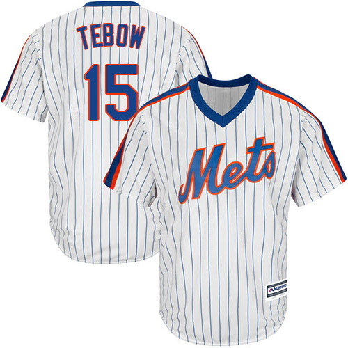 Men's Majestic New York Mets #15 Tim Tebow Replica White Alternate Cool Base MLB Jersey