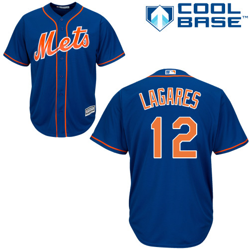 Men's Majestic New York Mets #12 Juan Lagares Replica Royal Blue Alternate Home Cool Base MLB Jersey