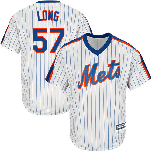 Men's Majestic New York Mets #57 Kevin Long Authentic White Alternate Cool Base MLB Jersey