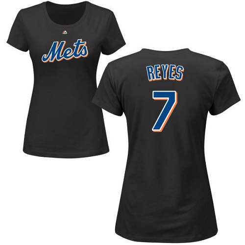 Women's Majestic New York Mets #7 Jose Reyes Replica Grey Road Cool Base MLB Jersey