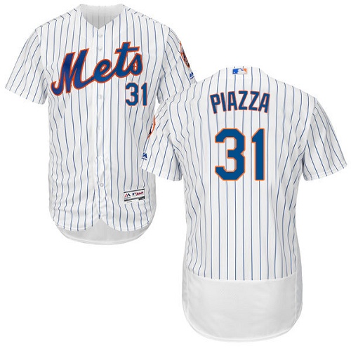 Men's Majestic New York Mets #31 Mike Piazza Authentic White Home Cool Base MLB Jersey