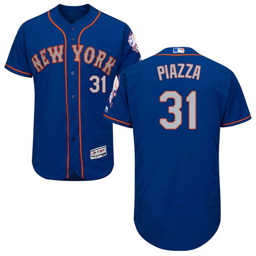 Men's Majestic New York Mets #31 Mike Piazza Authentic Royal Blue Alternate Road Cool Base MLB Jersey