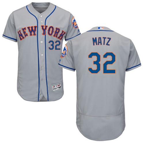 Men's Majestic New York Mets #32 Steven Matz Authentic Grey Road Cool Base MLB Jersey