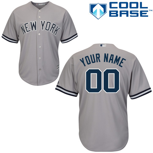 Men's Majestic New York Yankees Customized Replica Grey Road MLB Jersey