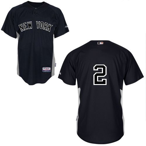 Men's Majestic New York Yankees #2 Derek Jeter Replica Black MLB Jersey