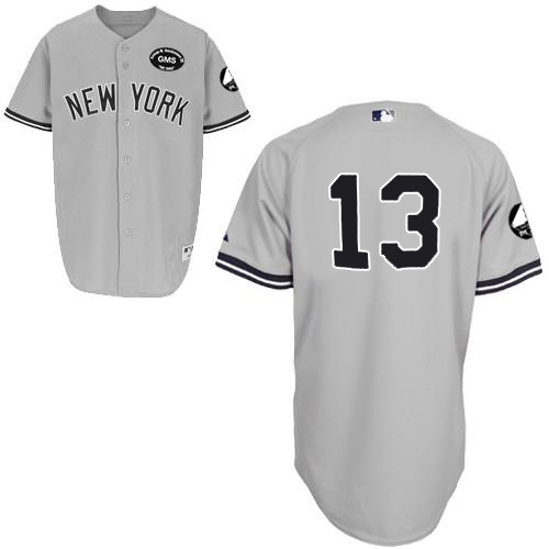 Men's Majestic New York Yankees #13 Alex Rodriguez Authentic Grey GMS "The Boss" MLB Jersey