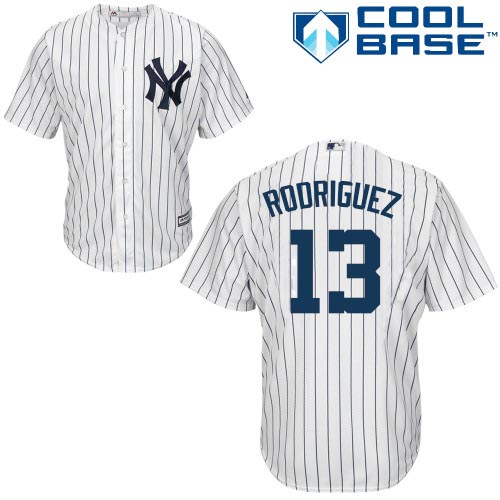 Youth Majestic New York Yankees #13 Alex Rodriguez Authentic White Home MLB Jersey