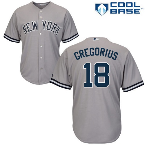 Youth Majestic New York Yankees #18 Didi Gregorius Authentic Grey Road MLB Jersey
