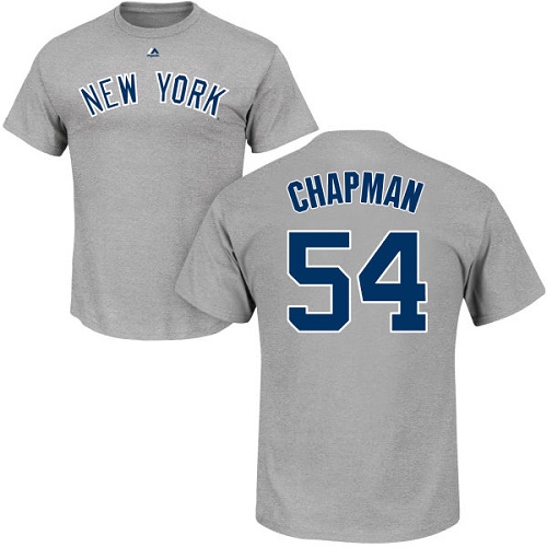 Women's Majestic New York Yankees #54 Aroldis Chapman Replica White Home MLB Jersey