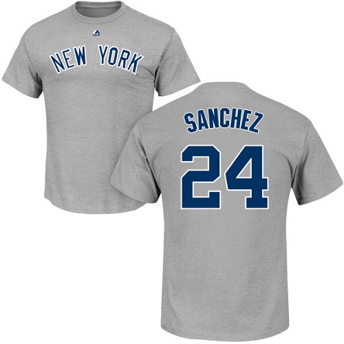 Women's Majestic New York Yankees #24 Gary Sanchez Replica White Home MLB Jersey