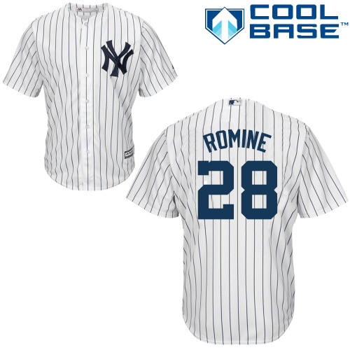 Youth Majestic New York Yankees #27 Austin Romine Authentic White Home MLB Jersey