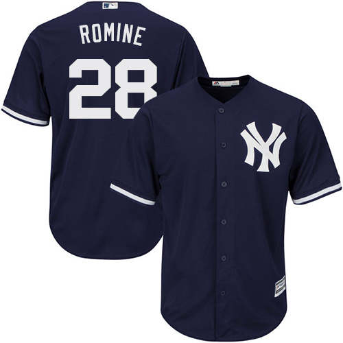 Youth Majestic New York Yankees #27 Austin Romine Authentic Navy Blue Alternate MLB Jersey