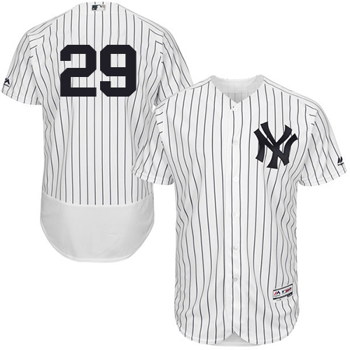 Men's Majestic New York Yankees #29 Todd Frazier White/Navy Flexbase Authentic Collection MLB Jersey
