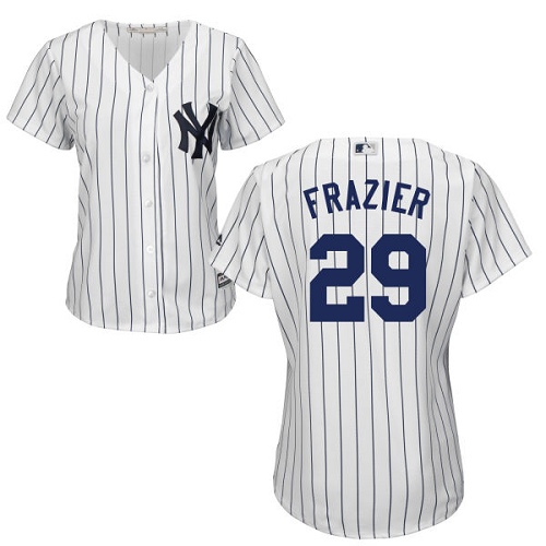 Women's Majestic New York Yankees #29 Todd Frazier Replica White Home MLB Jersey