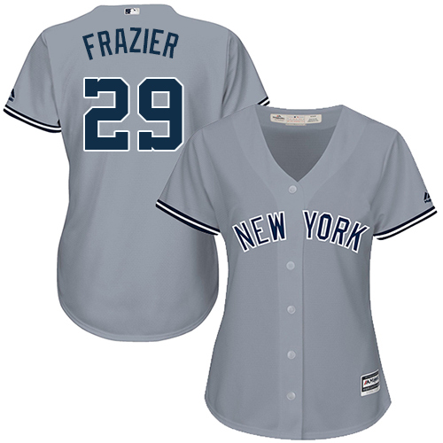 Women's Majestic New York Yankees #29 Todd Frazier Authentic Grey Road MLB Jersey