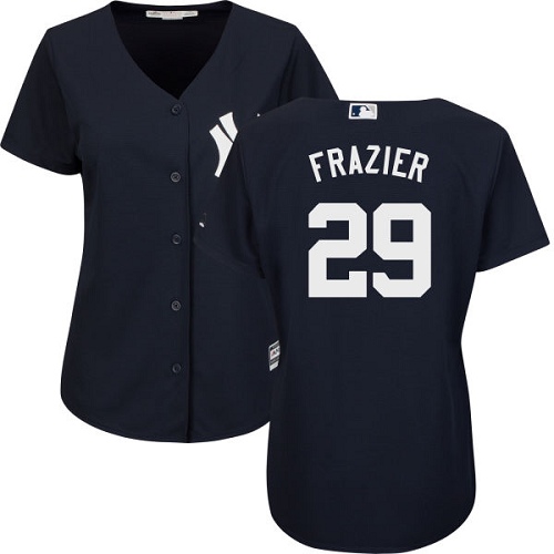 Women's Majestic New York Yankees #29 Todd Frazier Authentic Navy Blue Alternate MLB Jersey