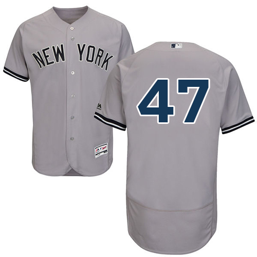 Men's Majestic New York Yankees #47 Jon Niese Grey Flexbase Authentic Collection MLB Jersey