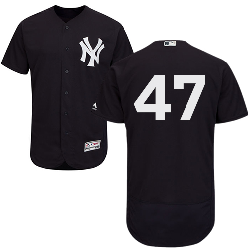 Men's Majestic New York Yankees #47 Jon Niese Navy Blue Flexbase Authentic Collection MLB Jersey