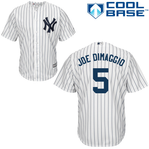 Men's Majestic New York Yankees #5 Joe DiMaggio Replica White Home MLB Jersey