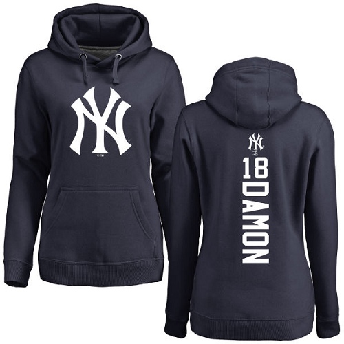 Women's Majestic New York Yankees #18 Johnny Damon Replica White Fashion Cool Base MLB Jersey