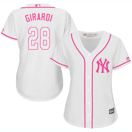 Women's Majestic New York Yankees #28 Joe Girardi Authentic White Fashion Cool Base MLB Jersey