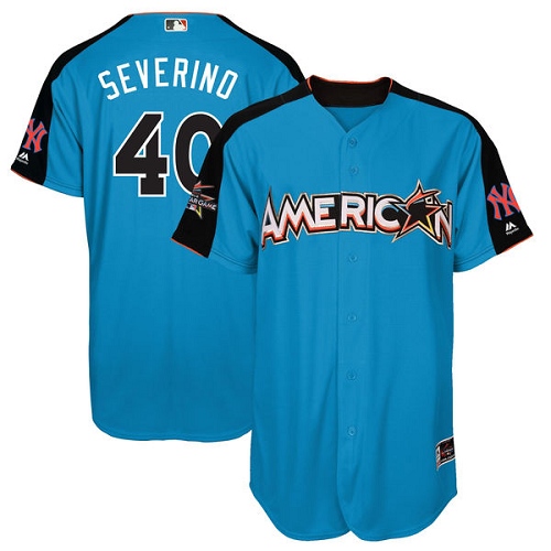 Youth Majestic New York Yankees #40 Luis Severino Authentic Blue American League 2017 MLB All-Star MLB Jersey