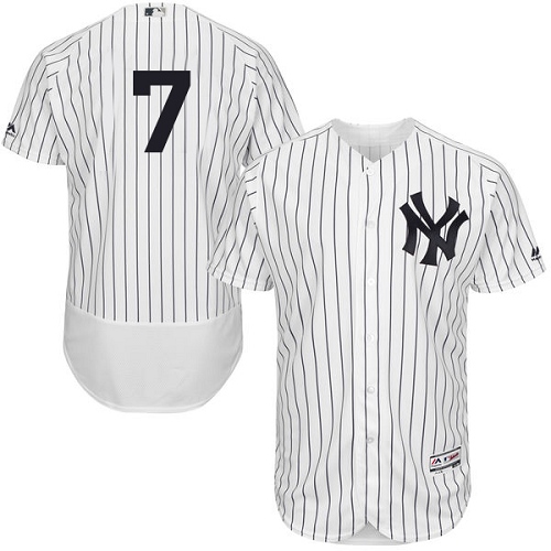 Men's Majestic New York Yankees #7 Mickey Mantle Authentic White Home MLB Jersey