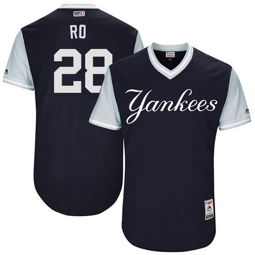 Men's Majestic New York Yankees #27 Austin Romine "Ro" Authentic Navy Blue 2017 Players Weekend MLB Jersey