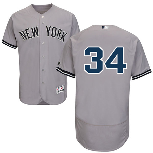 Men's Majestic New York Yankees #34 Jamie Garcia Grey Flexbase Authentic Collection MLB Jersey