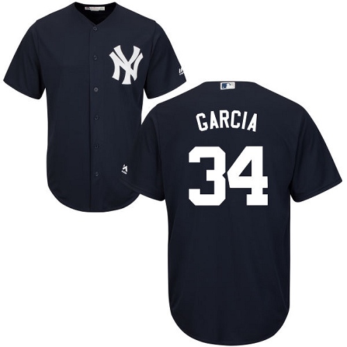 Youth Majestic New York Yankees #34 Jamie Garcia Authentic Navy Blue Alternate MLB Jersey