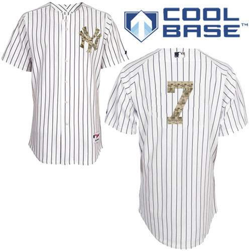 Men's Majestic New York Yankees #7 Mickey Mantle Replica White USMC Cool Base MLB Jersey