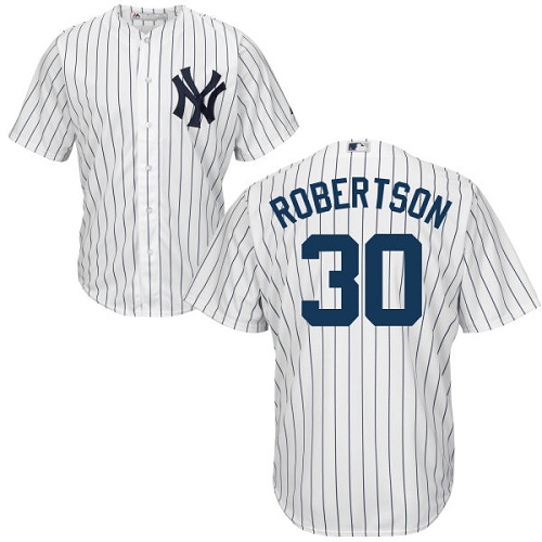 Men's Majestic New York Yankees #30 David Robertson Replica White Home MLB Jersey