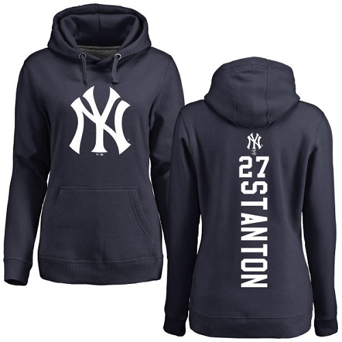 Women's Majestic New York Yankees #27 Giancarlo Stanton Replica White Fashion Cool Base MLB Jersey