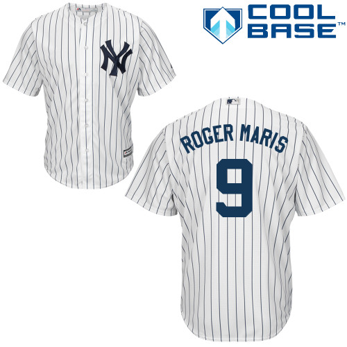Men's Majestic New York Yankees #9 Roger Maris Replica White Home MLB Jersey