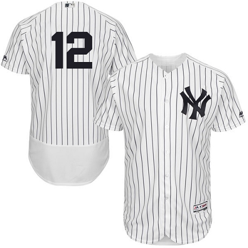 Men's Majestic New York Yankees #12 Wade Boggs Authentic White Home MLB Jersey