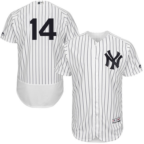 Men's Majestic New York Yankees #14 Brian Roberts Authentic White Home MLB Jersey