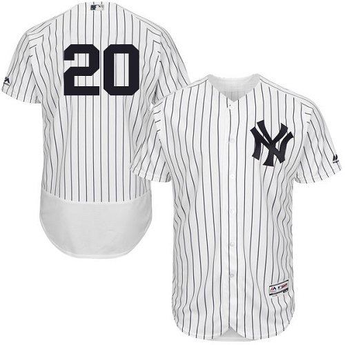 Men's Majestic New York Yankees #20 Jorge Posada Authentic White Home MLB Jersey