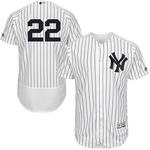 Men's Majestic New York Yankees #22 Jacoby Ellsbury Authentic White Home MLB Jersey