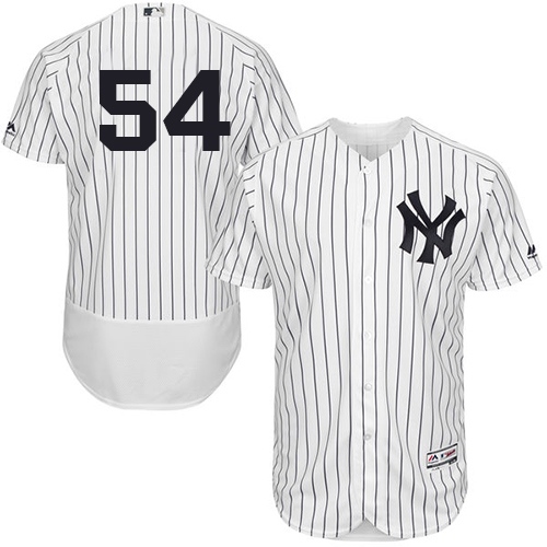 Men's Majestic New York Yankees #54 Aroldis Chapman Authentic White Home MLB Jersey