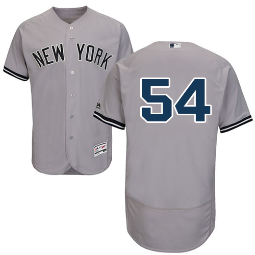 Men's Majestic New York Yankees #54 Aroldis Chapman Authentic Grey Road MLB Jersey