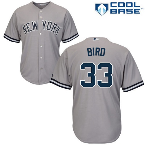 Men's Majestic New York Yankees #33 Greg Bird Replica Grey Road MLB Jersey