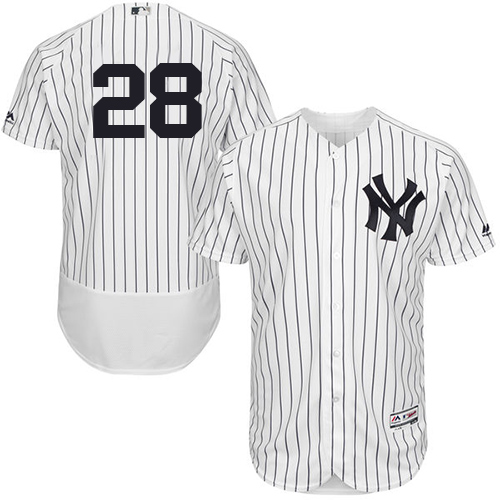 Men's Majestic New York Yankees #27 Austin Romine White/Navy Flexbase Authentic Collection MLB Jersey