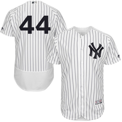 Men's Majestic New York Yankees #44 Reggie Jackson Authentic White Home MLB Jersey
