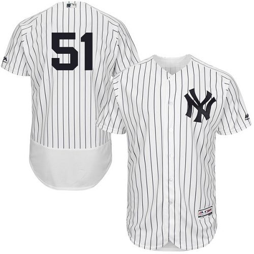 Men's Majestic New York Yankees #51 Bernie Williams Authentic White Home MLB Jersey