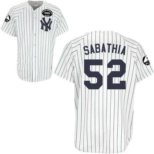 Men's Majestic New York Yankees #52 C.C. Sabathia Authentic White GMS "The Boss" MLB Jersey