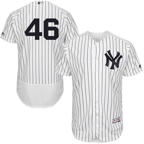Men's Majestic New York Yankees #46 Andy Pettitte Authentic White Home MLB Jersey